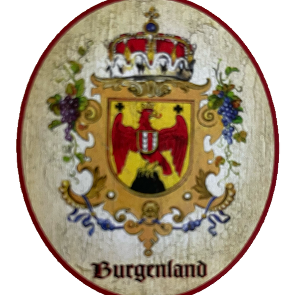 Nostalgie Holzschild Burgenland Wappen Bundesland Österreich Schild