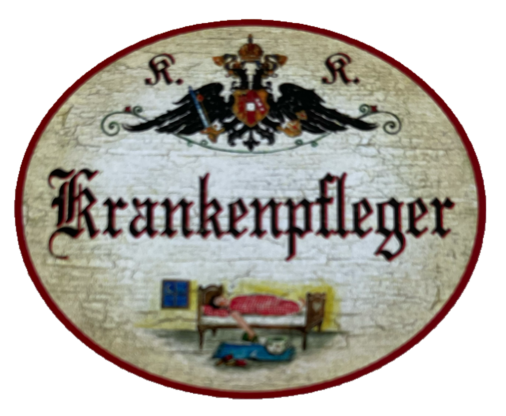 KuK Nostalgie Holzschild Krankenpfleger Pflege Patienten Krankenhaus Schild