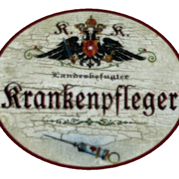 KuK Nostalgie Holzschild Landesbefugter Krankenpfleger Pflege Patienten Schild