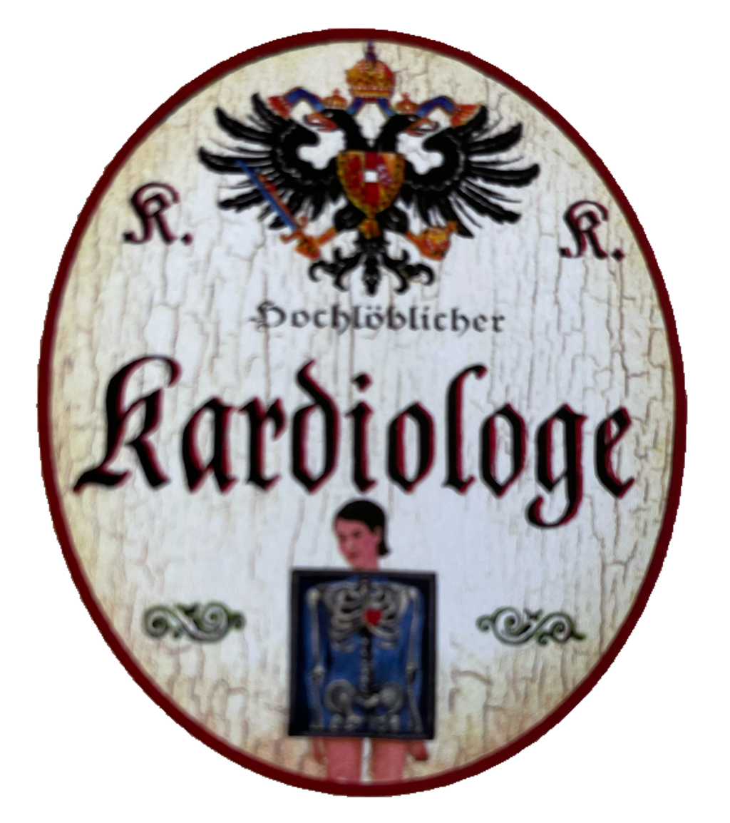 KuK Nostalgie Holzschild Hochlöblicher Kardiologe Facharzt Herz-Kreislauf Schild