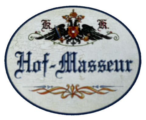 KuK Nostalgie Holzschild Hof-Masseur Massieren Massage Masseur Schild