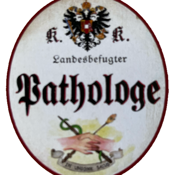 KuK Nostalgie Holzschild Landesbefugter Pathologe Pathologie Schild
