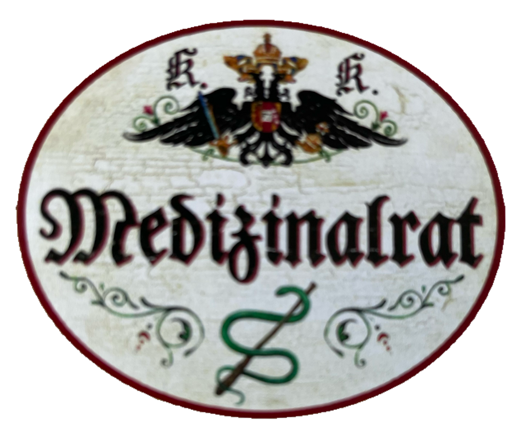 KuK Nostalgie Holzschild Medizinalrat Medizin Titel Ehrentitel Beamter Schild
