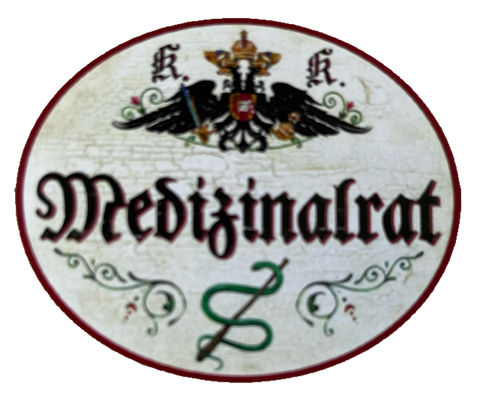 KuK Nostalgie Holzschild Medizinalrat Medizin Titel Ehrentitel Beamter Schild