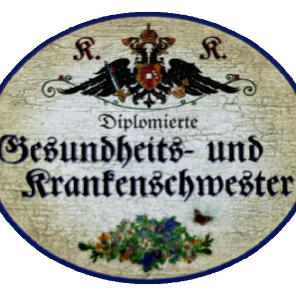KuK Nostalgie Holzschild Diplomierte Gedundheits- & Krankenschwester Schild