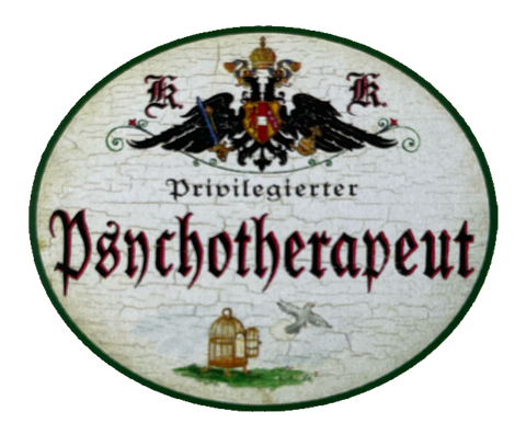 KuK Nostalgie Holzschild Privilegierter Psychotherapeut Psychotherapie Schild