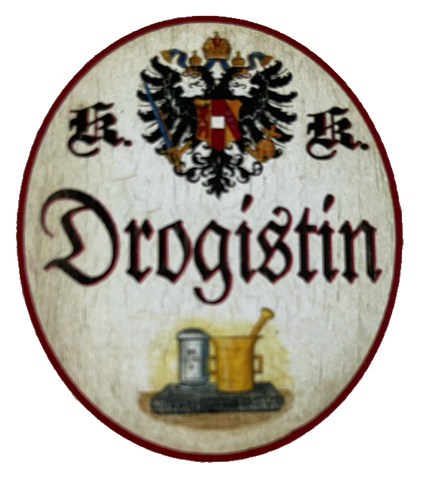 KuK Nostalgie Holzschild Drogistin Drogerie Perfumerie Handel Verkauf Schild