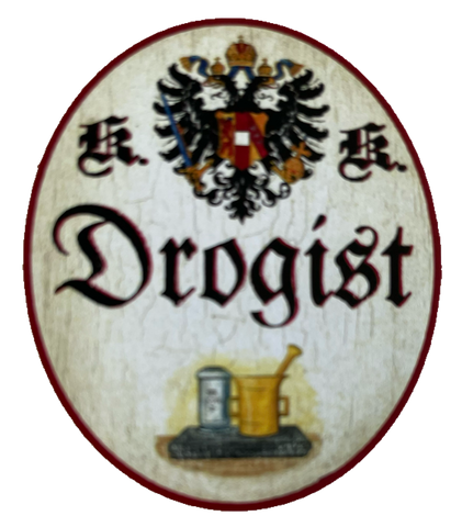 KuK Nostalgie Holzschild Drogist Drogerie Perfumerie Handel Verkauf Schild