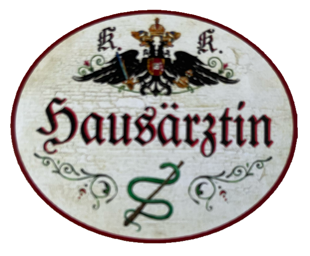 KuK Nostalgie Holzschild Hausärztin Frau Doktor Allgemeinmedizinerin Schild