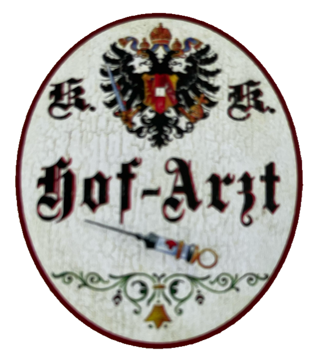 KuK Nostalgie Holzschild Hof-Arzt Doktor Arzt Hausarzt Allgemeinmediziner Schild