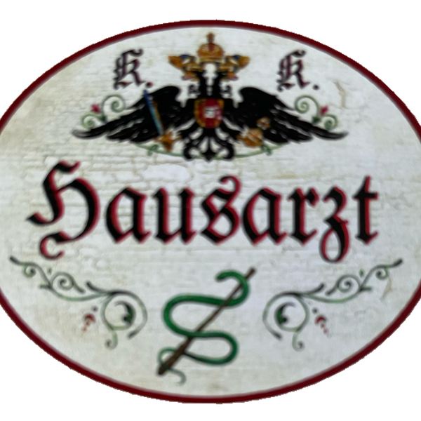 KuK Nostalgie Holzschild Hausarzt Doktor Arzt Allgemeinmediziner Schild