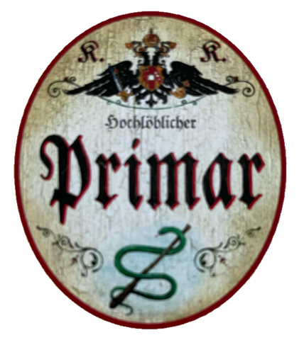 KuK Nostalgie Holzschild Hochlöblicher Primar Primarius Chefarzt Schild