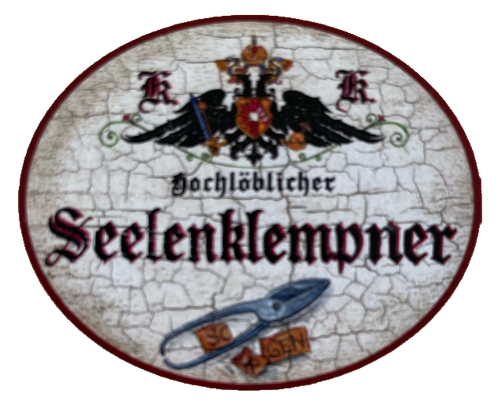 KuK Nostalgie Holzschild Hochlöblicher Seelenklempner Psychologe Schild
