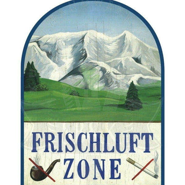 Nostalgie Holzschild Schild Frischluft Zone