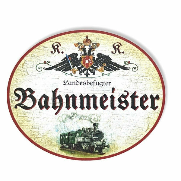 KuK Nostalgie Holzschild Bahnmeister Eisenbahn