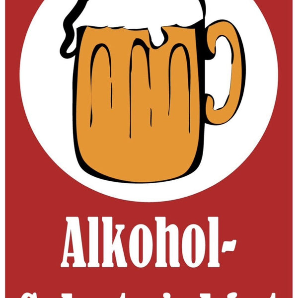 Schild Bier Alkohol Schutzgebiet Pub Gastro 12x18 / 20x30 / 30x40 Blech od. Holz