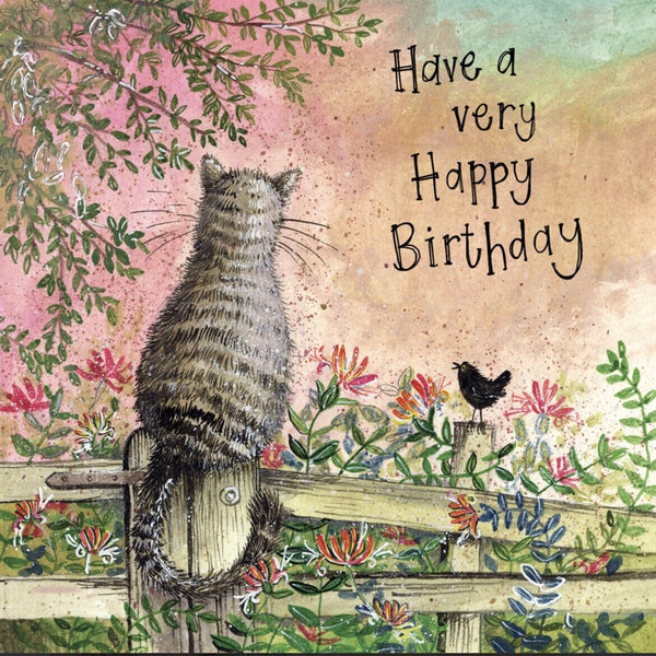Alex Clark Katze Honeysuckle CAT Geburtstag  140x140 mm incl. Umschlag    0007