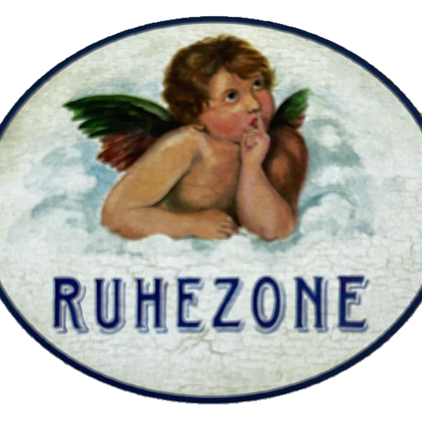 Nostalgie Holzschild Ruhezone Ruhe Stille Still Geräusch Lautstärke Schild