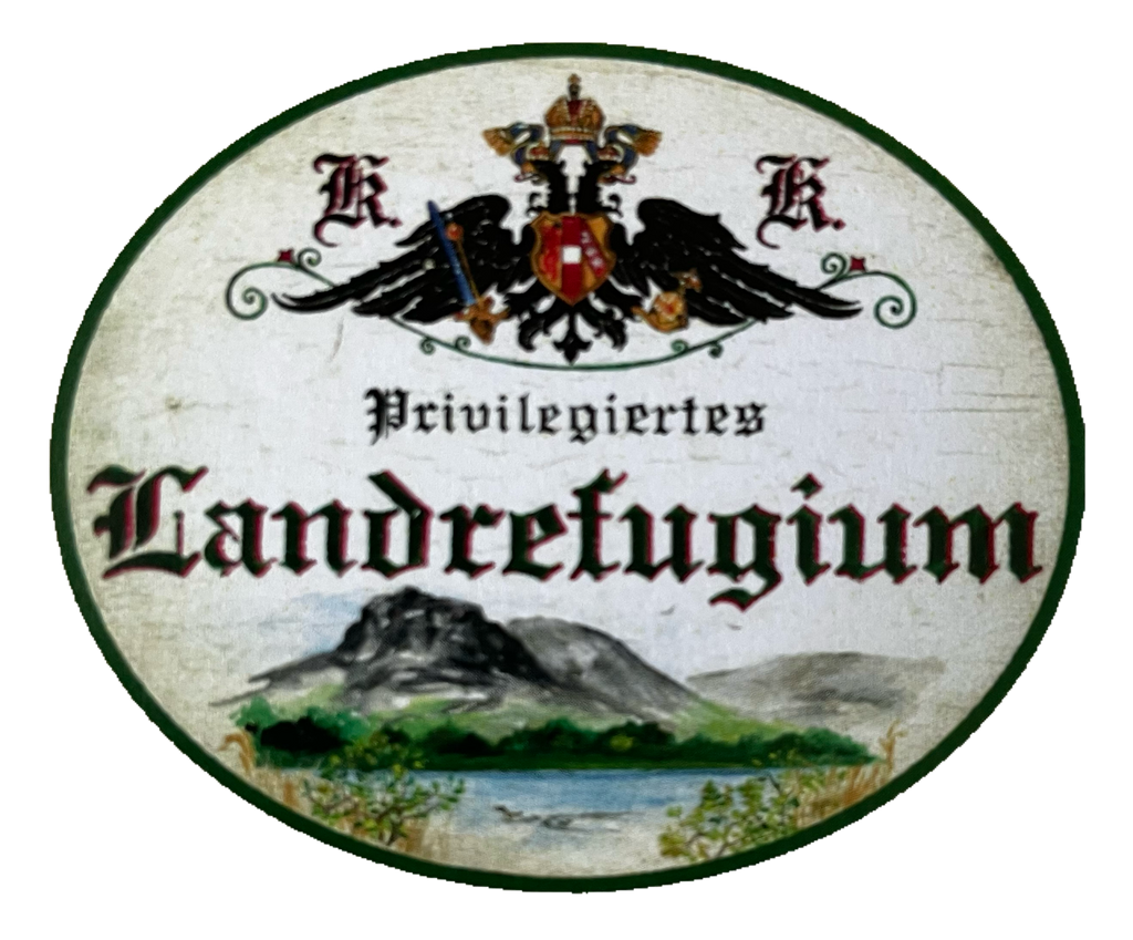 KuK Nostalgie Holzschild Privilegiertes Landrefugium Urlaub Ferien Hotel Schild
