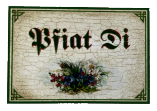 Nostalgie Holzschild Pfiat Di Auf Wiedersehen Tschüss Verabschiedung Schild
