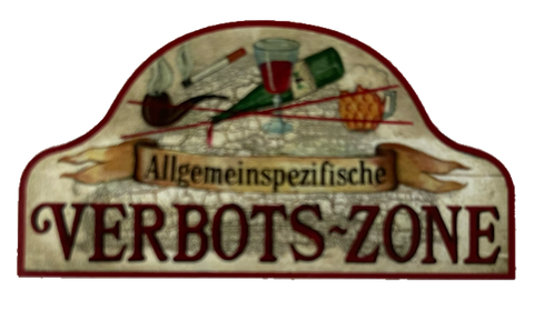Nostalgie Holzschild Allgemeinspezifische Verbots-Zone Verboten Schild