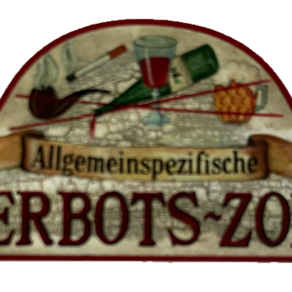 Nostalgie Holzschild Allgemeinspezifische Verbots-Zone Verboten Schild