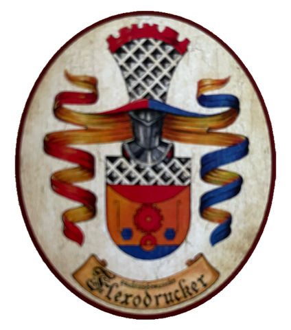 Nostalgie Holzschild Flexodrucker Wappen Beruf Österreich Schild