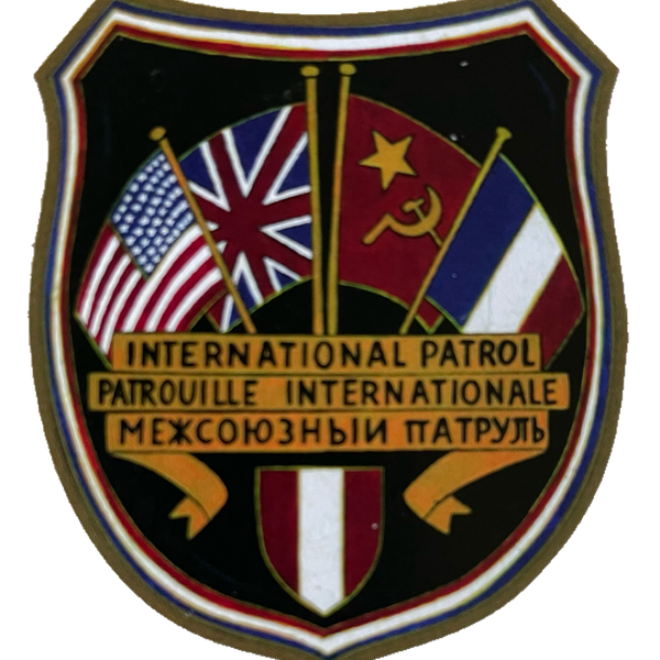 Nostalgie Holzschild International Patrol Wappen  Schild