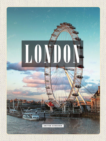 Schild London England UK Großbritannien Eye 12x18 20x30 30x40 Blech od. Holz