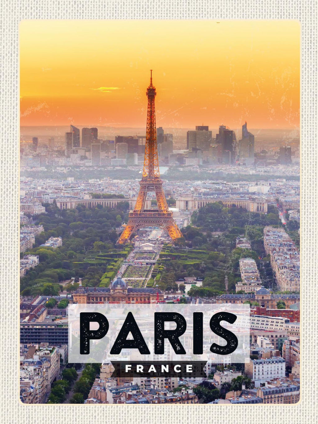 Schild Paris France Frankreich Eiffelturm Stadt 12x18 20x30 30x40 Blech od. Holz