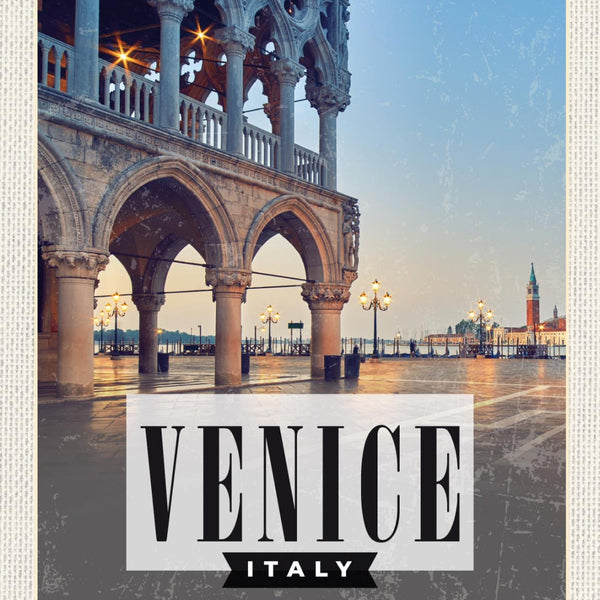 Schild Venice Italy Venedig Italien Dogenpalast Stadt 12x18 20x30 Blech/Holz