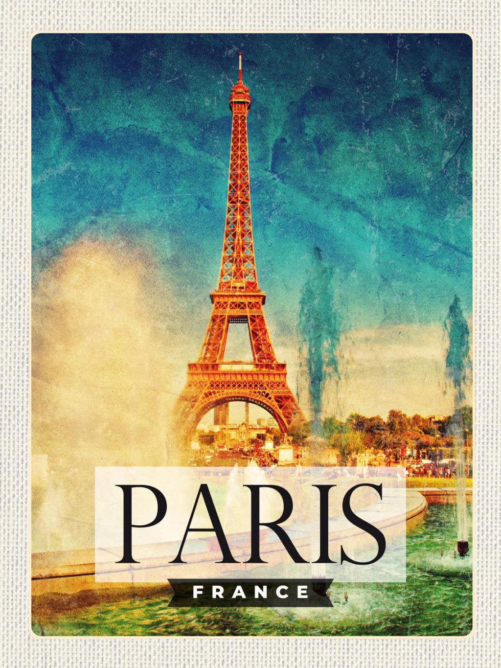 Schild Paris France Frankreich Eiffelturm Stadt 12x18 20x30 30x40 Blech od. Holz