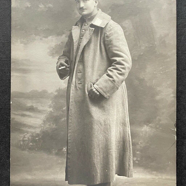 Porträt Soldat Uniform Schirmmütze Mantel Bart Gent Militär Krieg 410100 TH