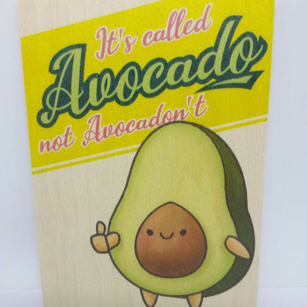 Holzpostkarte magnetisch "Avocado not Avocadon't" 14x10 Birkenholz 60064