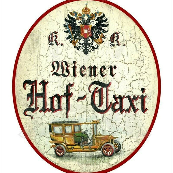 Kuk nostalgie holzschild - wiener hof-taxi - auto oldtimer th