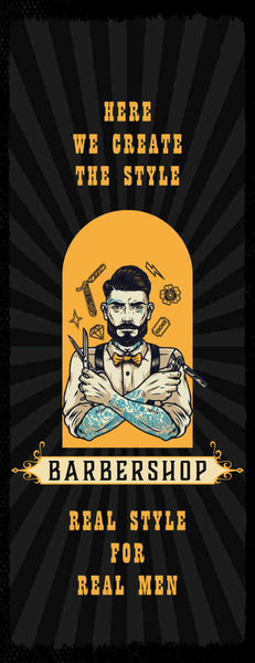 Schild Barbershop Real Style For Real Man Friseur Laden 27x10 Blech od.Holz