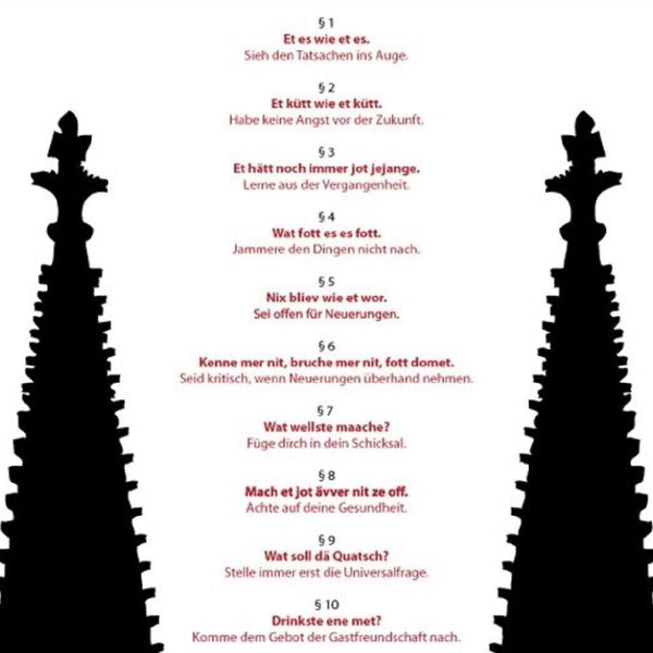 Schild köln kölsches grundgesetz humor lustig  12x18/20x30/30x40 blech oder holz