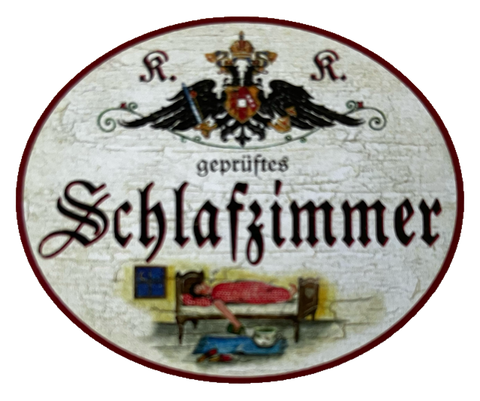 KuK Nostalgie Holzschild Geprüftes Schlafzimmer Schlafen Bett Schild