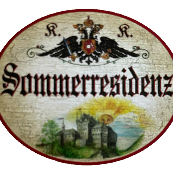 Kuk Nostalgie Holzschild Sommerresidenz Haus Villa Ferienhaus Urlaub Schild