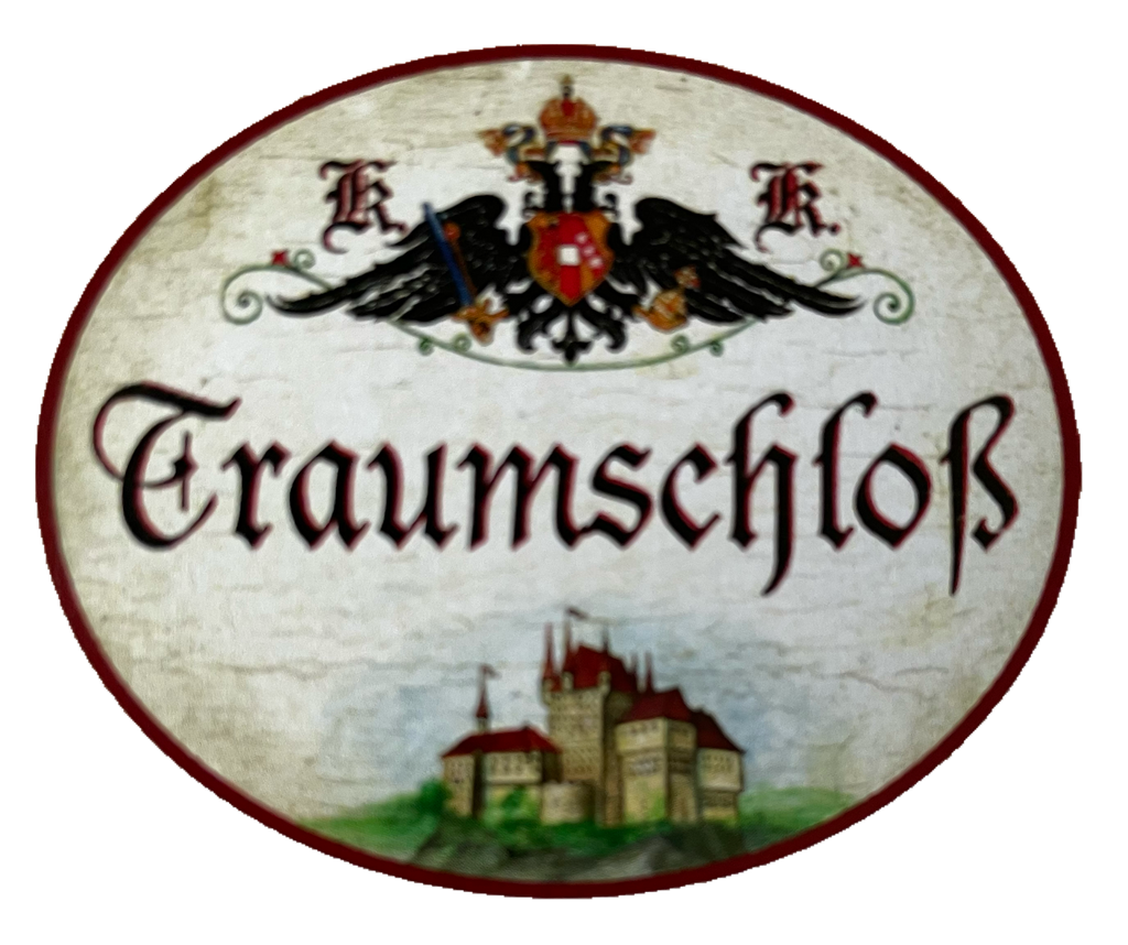 KuK Nostalgie Holzschild Traumschloß Haus Burg Traumhaus Villa Schild