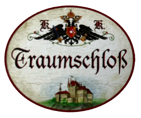 KuK Nostalgie Holzschild Traumschloß Haus Burg Traumhaus Villa Schild