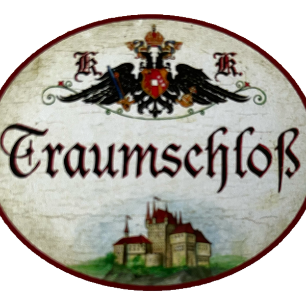 KuK Nostalgie Holzschild Traumschloß Haus Burg Traumhaus Villa Schild