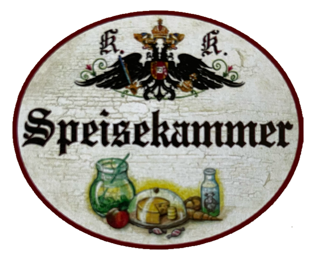 Kuk Nostalgie Holzschild Speisekammer Vorratskammer Speis Lebensmittel Schild