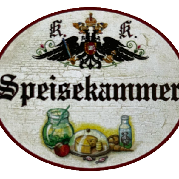 Kuk Nostalgie Holzschild Speisekammer Vorratskammer Speis Lebensmittel Schild