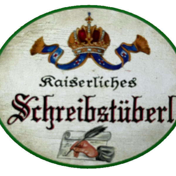 Kuk Nostalgie Holzschild Kaiserliches Schreibstüberl Büro Arbeitszimmer Schild