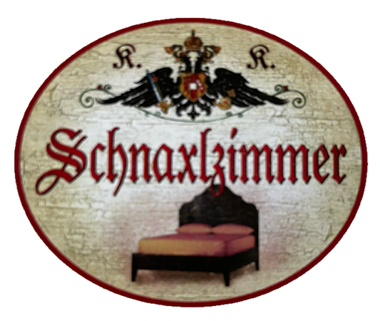 Kuk Nostalgie Holzschild Schnaxlzimmer Schlafzimmer Schlafen Bett Liebe Schild