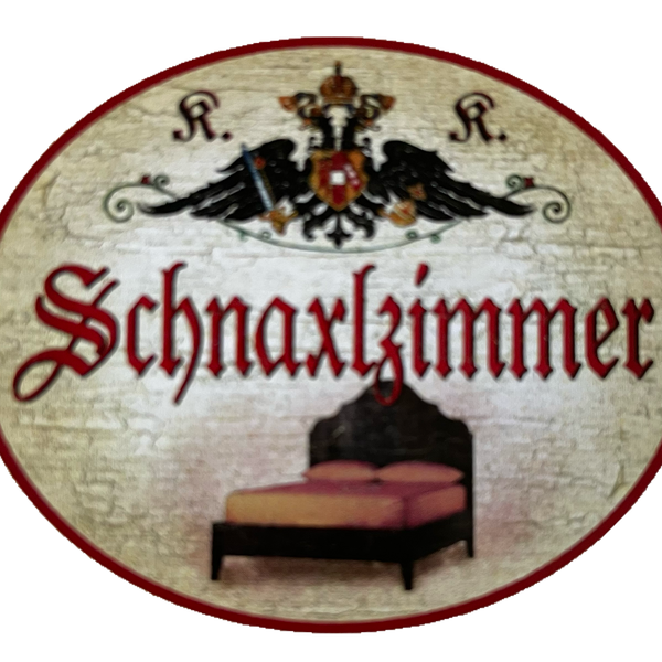 Kuk Nostalgie Holzschild Schnaxlzimmer Schlafzimmer Schlafen Bett Liebe Schild