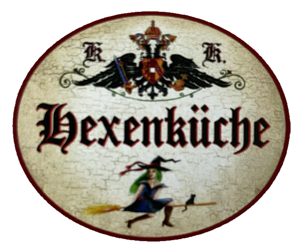 Kuk Nostalgie Holzschild Hexenküche Hexe Küche Besen Katze Frau Schild