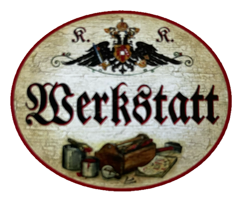 Kuk Nostalgie Holzschild Werkstatt Werkstätte Werkzeug Mechaniker Bastler Schild