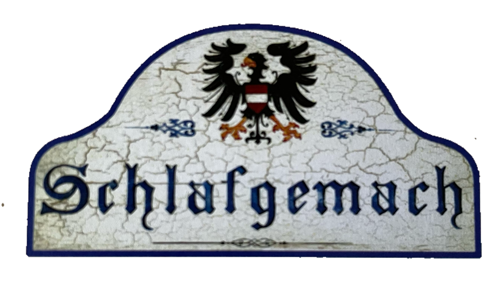Nostalgie Holzschild Schlafgemach Schlafzimmer Schlafen Bett KuK Schild